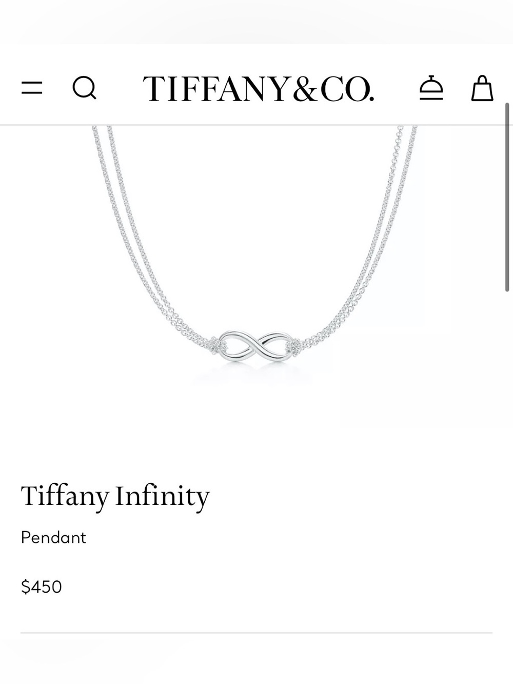 Tiffany & Co. Double Chain Infinity Pendant, 925 - Picture 2 of 7